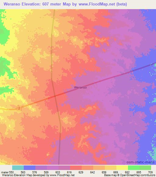 Weranso,Ethiopia Elevation Map
