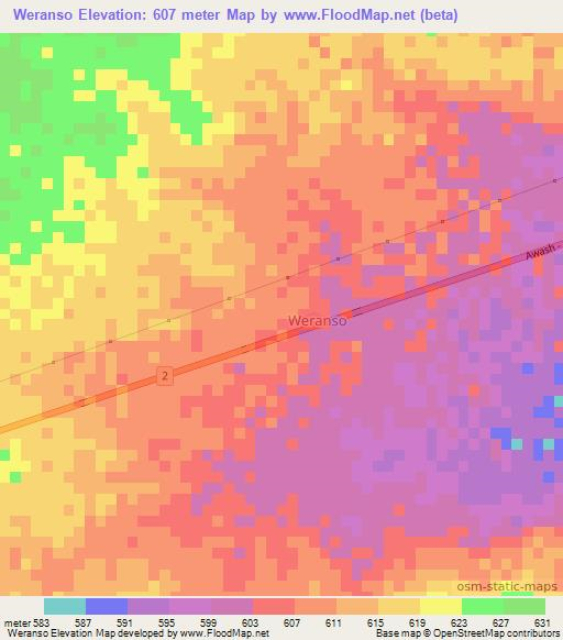 Weranso,Ethiopia Elevation Map