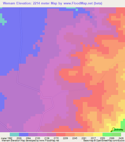 Wemam,Ethiopia Elevation Map