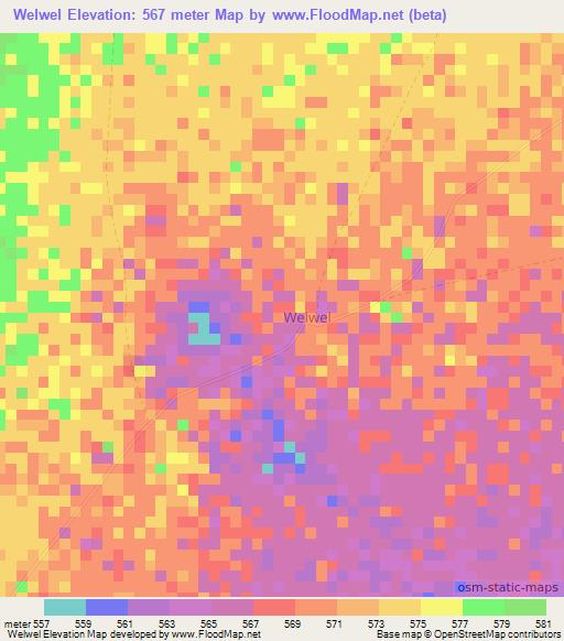 Welwel,Ethiopia Elevation Map