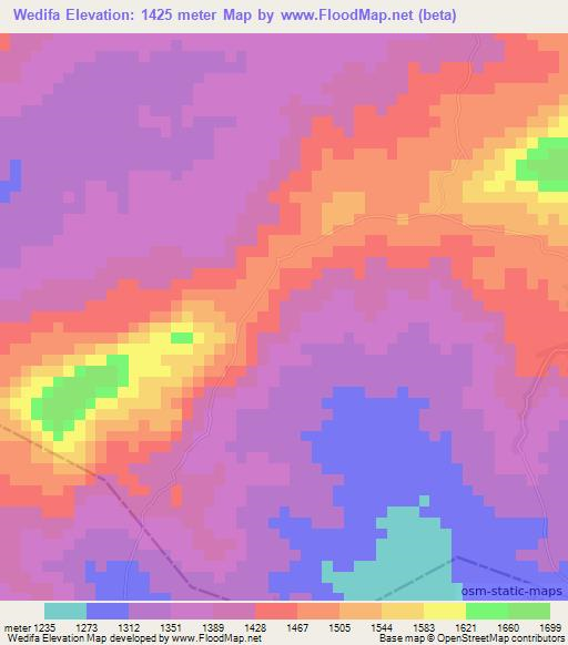 Wedifa,Ethiopia Elevation Map
