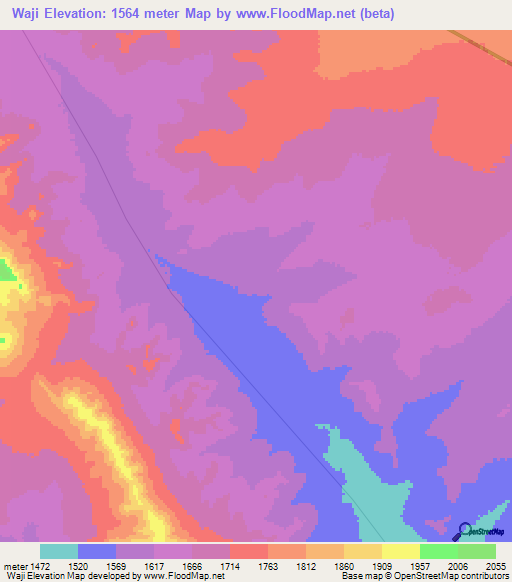 Waji,Ethiopia Elevation Map