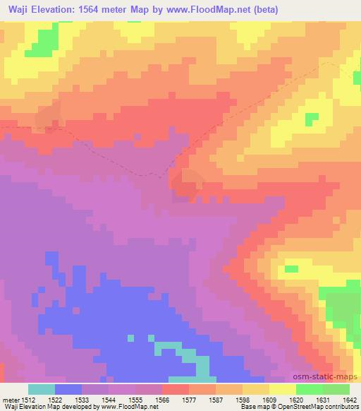 Waji,Ethiopia Elevation Map