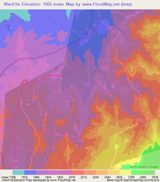 Wach'ile,Ethiopia Elevation Map