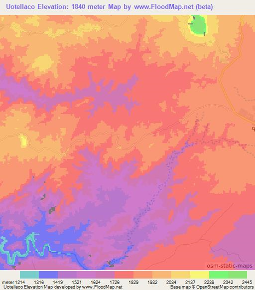 Uotellaco,Ethiopia Elevation Map