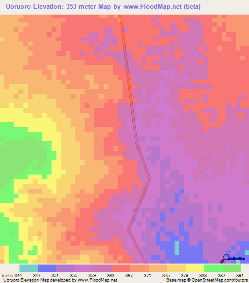 Uoruoro,Ethiopia Elevation Map