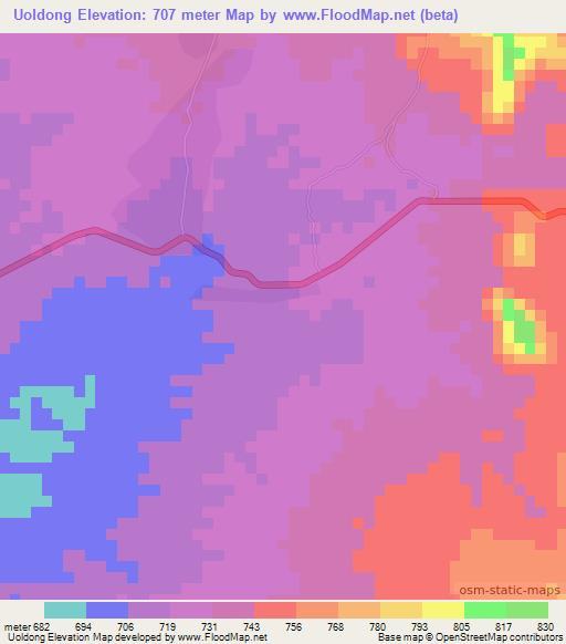 Uoldong,Ethiopia Elevation Map