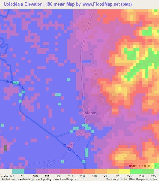 Uoladdaia,Ethiopia Elevation Map