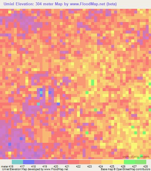 Umiel,Ethiopia Elevation Map