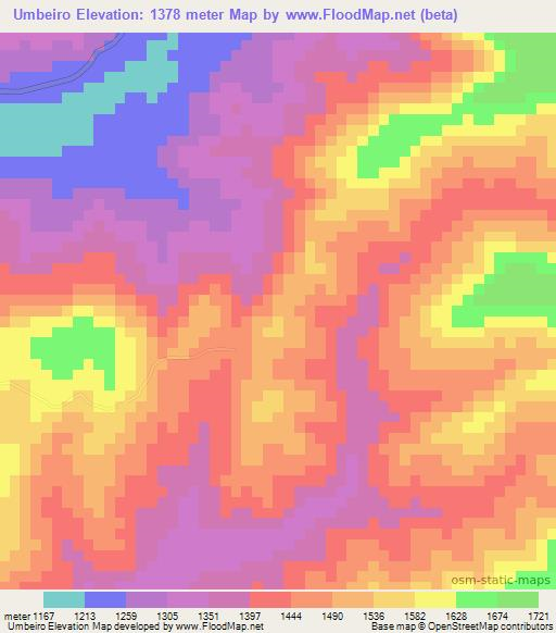 Umbeiro,Ethiopia Elevation Map