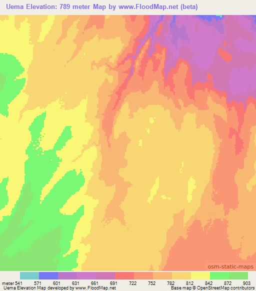 Uema,Ethiopia Elevation Map