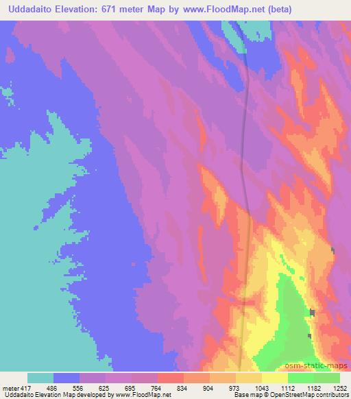 Uddadaito,Ethiopia Elevation Map