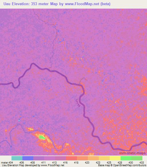 Uau,Ethiopia Elevation Map