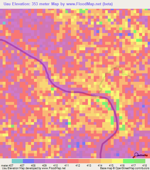 Uau,Ethiopia Elevation Map