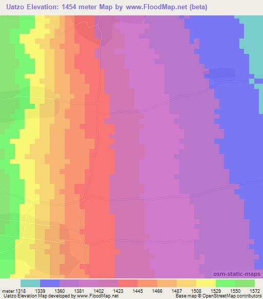 Uatzo,Ethiopia Elevation Map