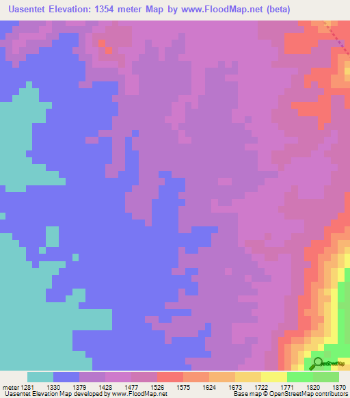 Uasentet,Eritrea Elevation Map