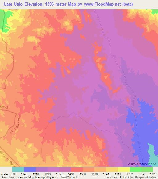 Uare Uaio,Ethiopia Elevation Map