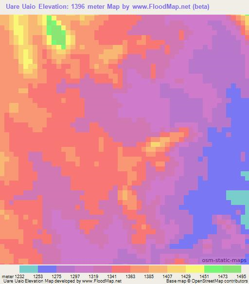 Uare Uaio,Ethiopia Elevation Map