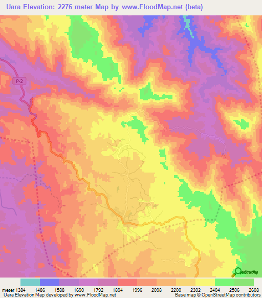 Uara,Eritrea Elevation Map