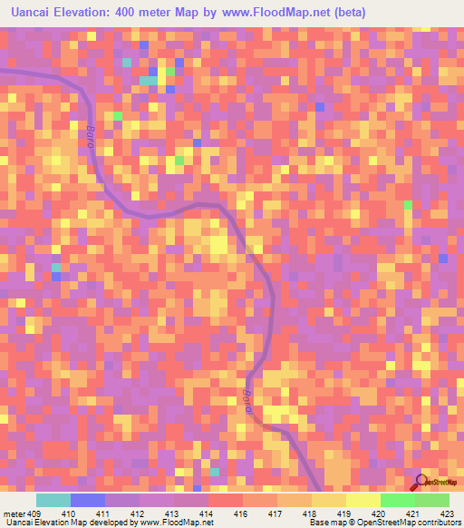 Uancai,Ethiopia Elevation Map