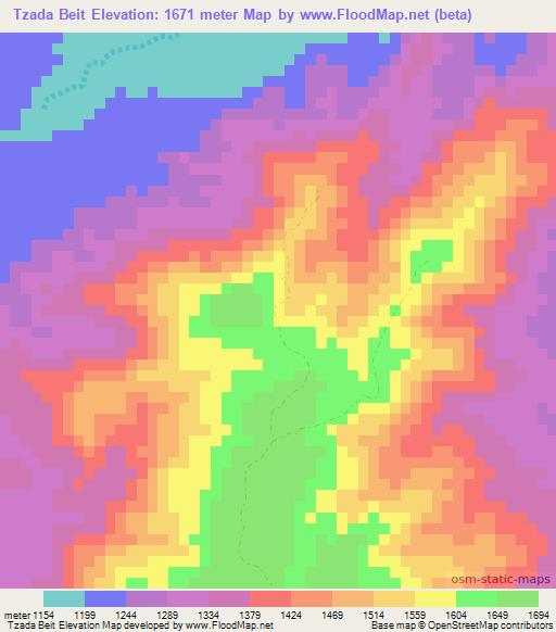 Tzada Beit,Ethiopia Elevation Map