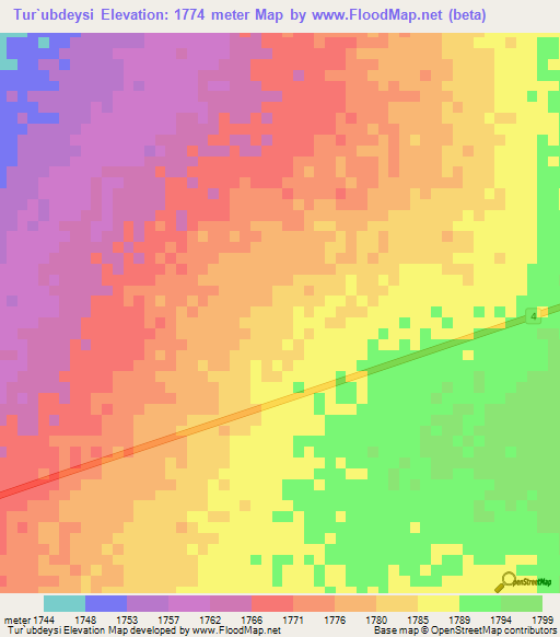 Tur`ubdeysi,Ethiopia Elevation Map