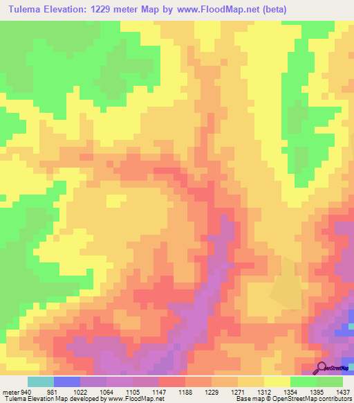 Tulema,Ethiopia Elevation Map