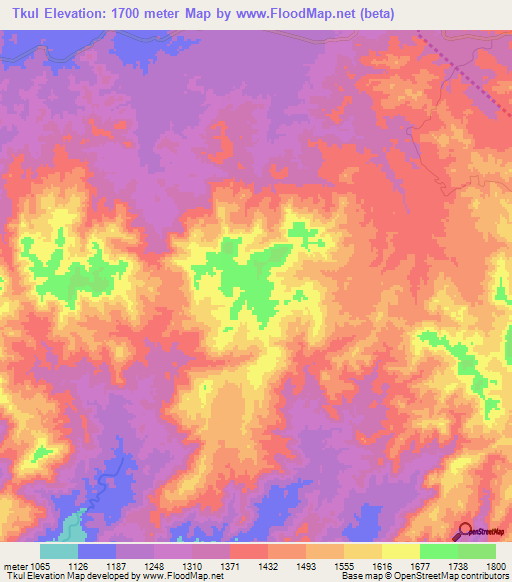 Tkul,Eritrea Elevation Map