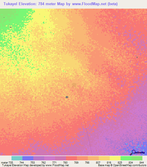 Tukayel,Ethiopia Elevation Map