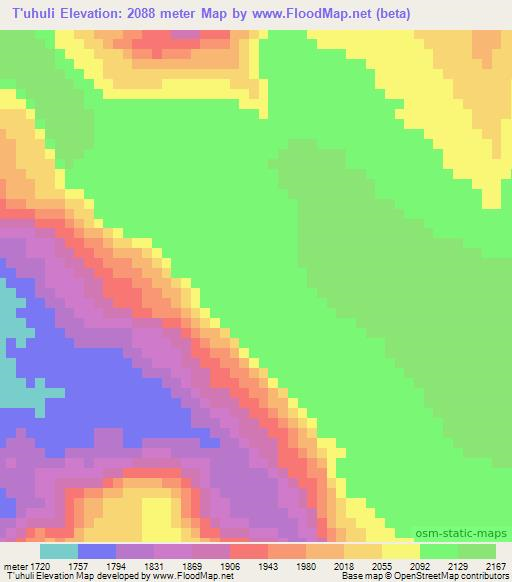 T'uhuli,Ethiopia Elevation Map