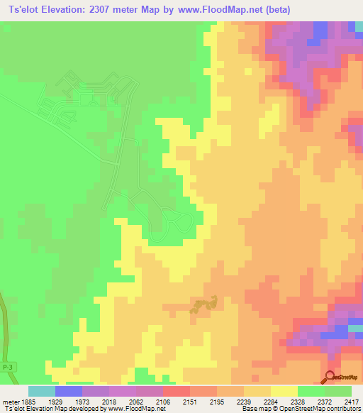 Ts'elot,Eritrea Elevation Map