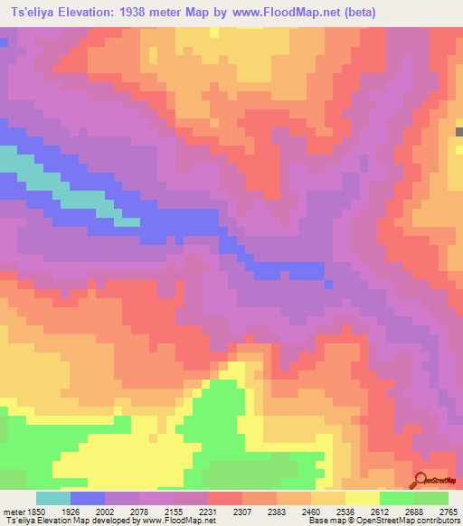 Ts'eliya,Ethiopia Elevation Map