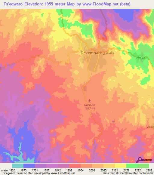 Ts'egwaro,Eritrea Elevation Map