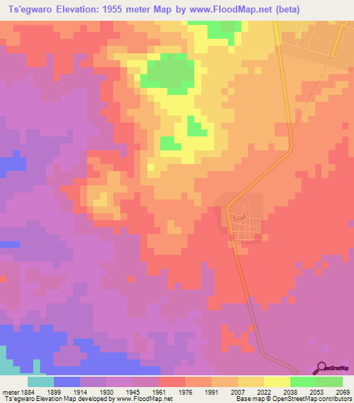Ts'egwaro,Eritrea Elevation Map