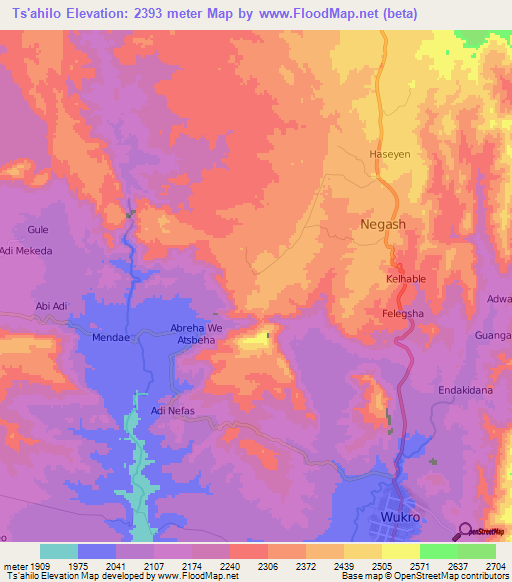 Ts'ahilo,Ethiopia Elevation Map