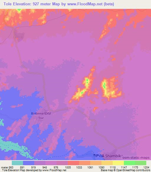 Tole,Eritrea Elevation Map