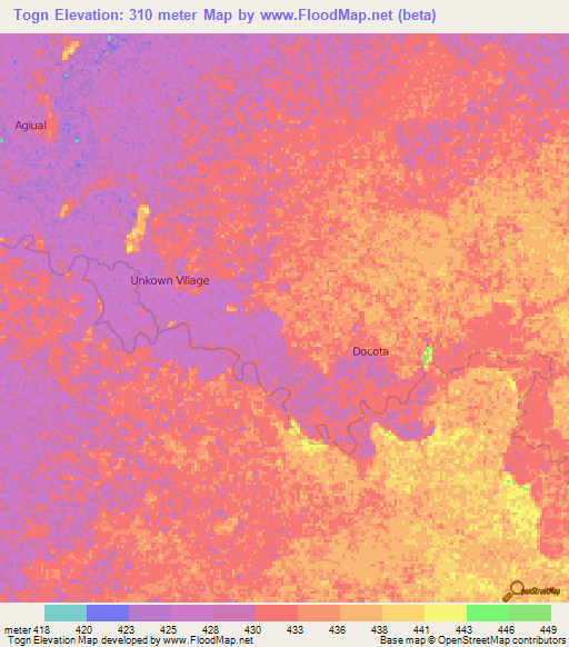 Togn,Ethiopia Elevation Map