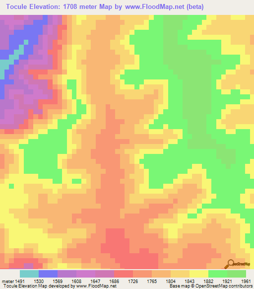 Tocule,Ethiopia Elevation Map