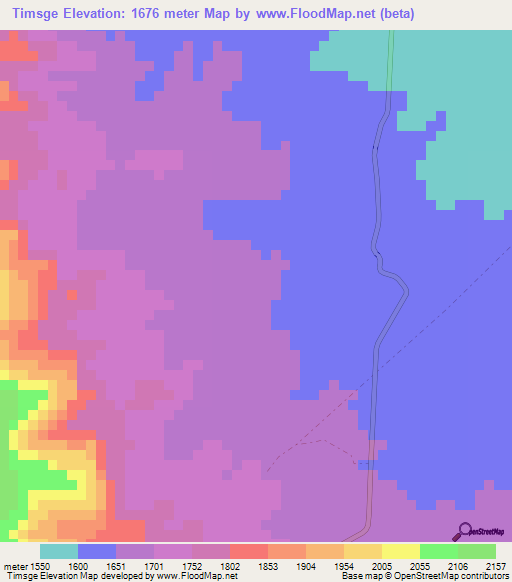 Timsge,Ethiopia Elevation Map