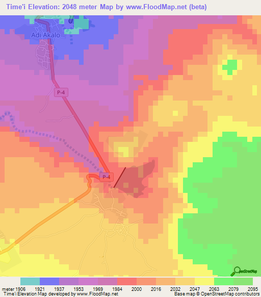 Time'i,Eritrea Elevation Map