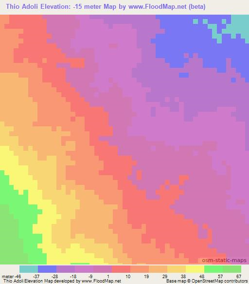 Thio Adoli,Ethiopia Elevation Map
