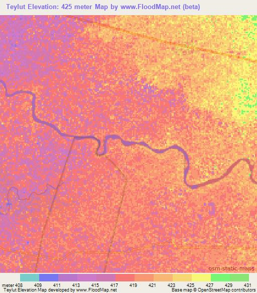 Teylut,Ethiopia Elevation Map