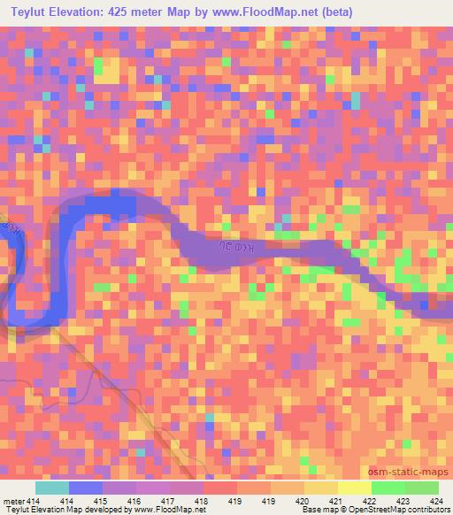 Teylut,Ethiopia Elevation Map