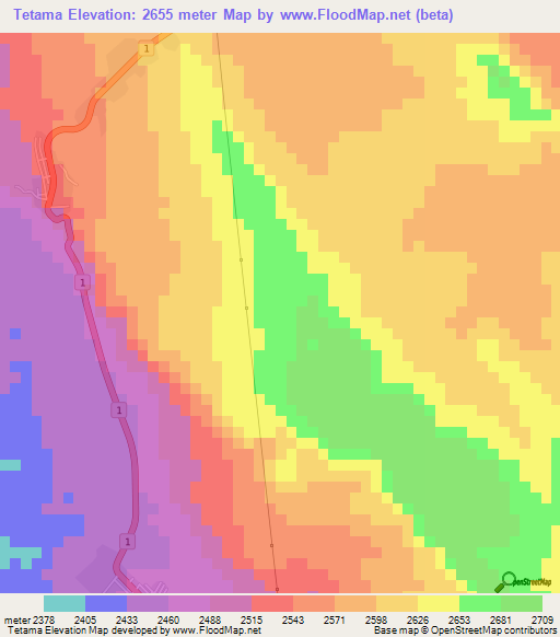 Tetama,Ethiopia Elevation Map