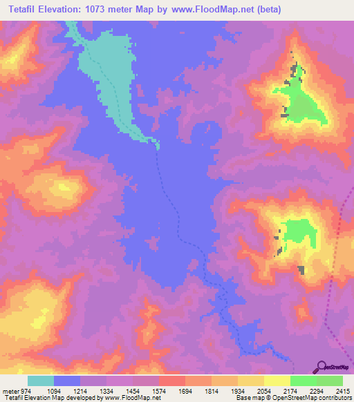Tetafil,Eritrea Elevation Map