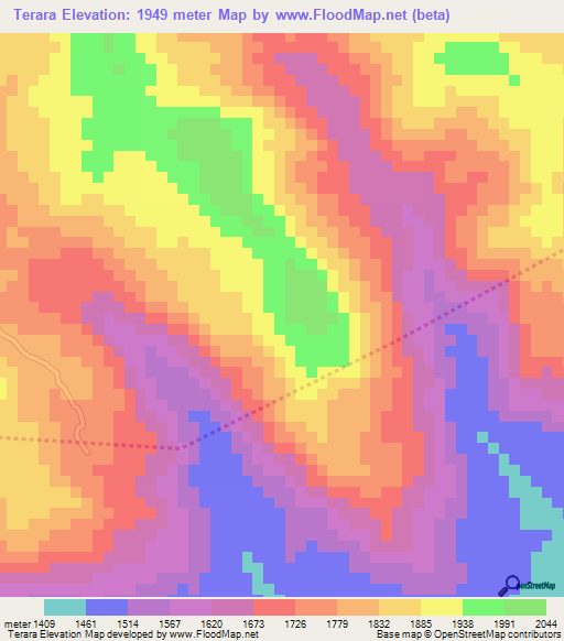 Terara,Ethiopia Elevation Map