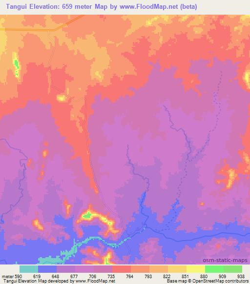 Tangui,Ethiopia Elevation Map