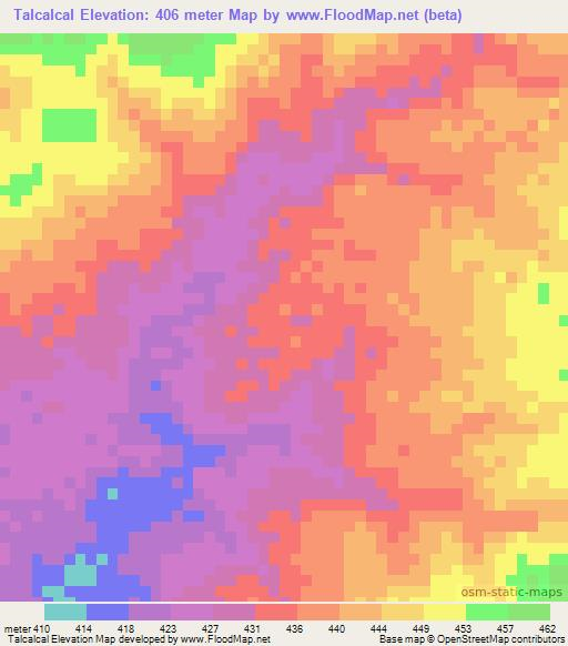 Talcalcal,Ethiopia Elevation Map