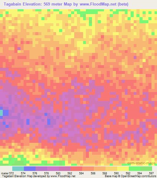 Tagabain,Ethiopia Elevation Map
