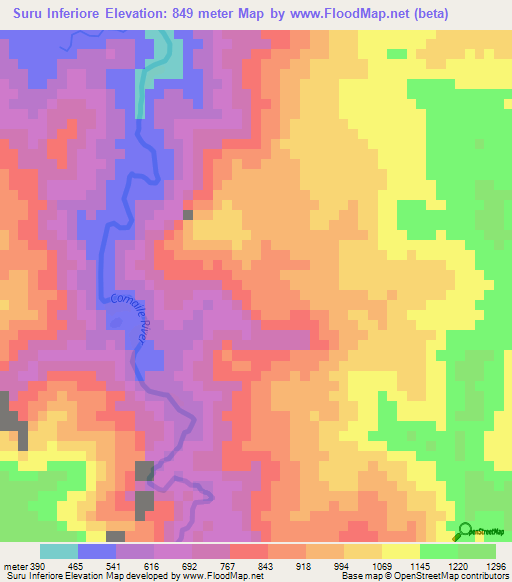 Suru Inferiore,Eritrea Elevation Map